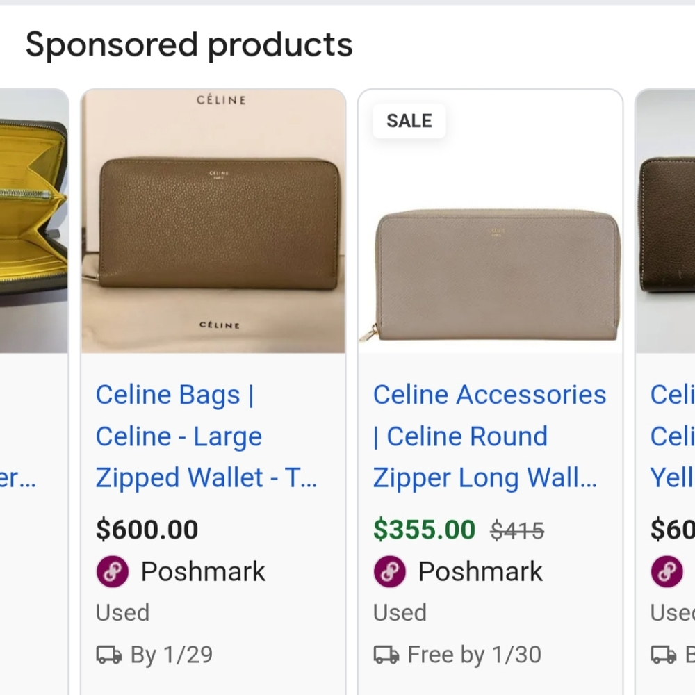 Céline Zip-Around Wallet in Taupe Beige Grained Leather, With Box - Picture 14 of 14